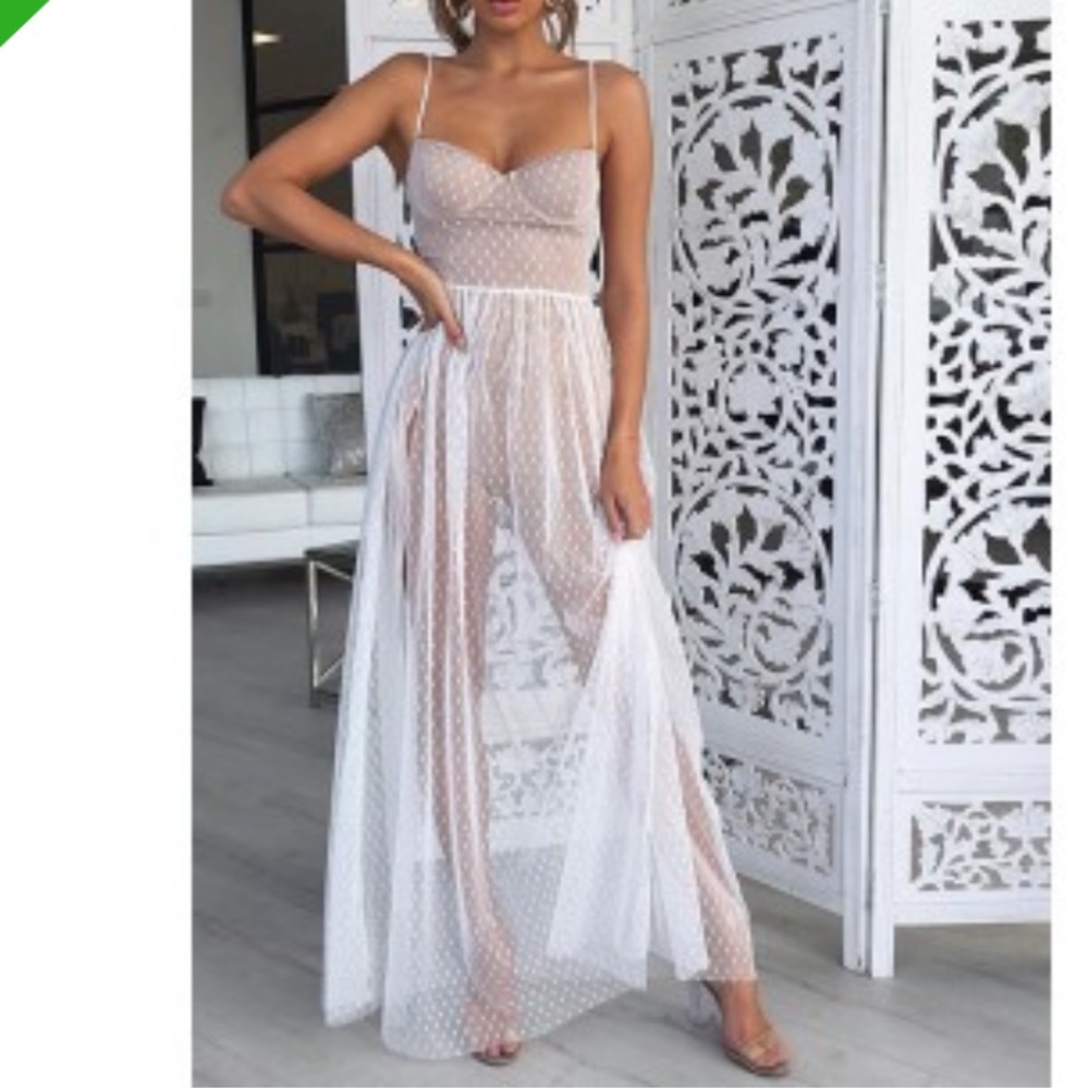 Bermuda Boho Mesh High Slit Gypsy Maxi